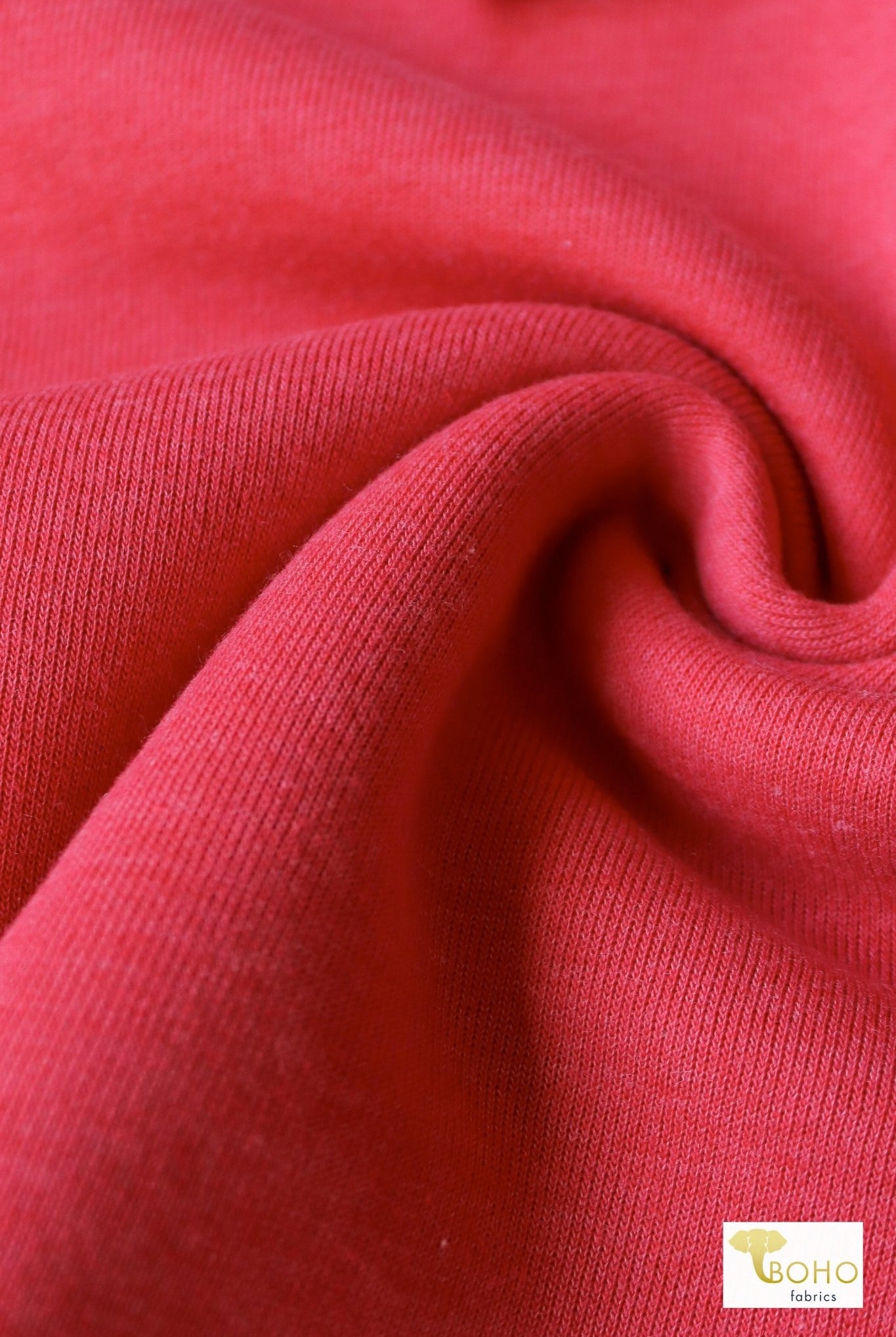 Rustic Red, Sweatshirt Fleece. - Boho Fabrics