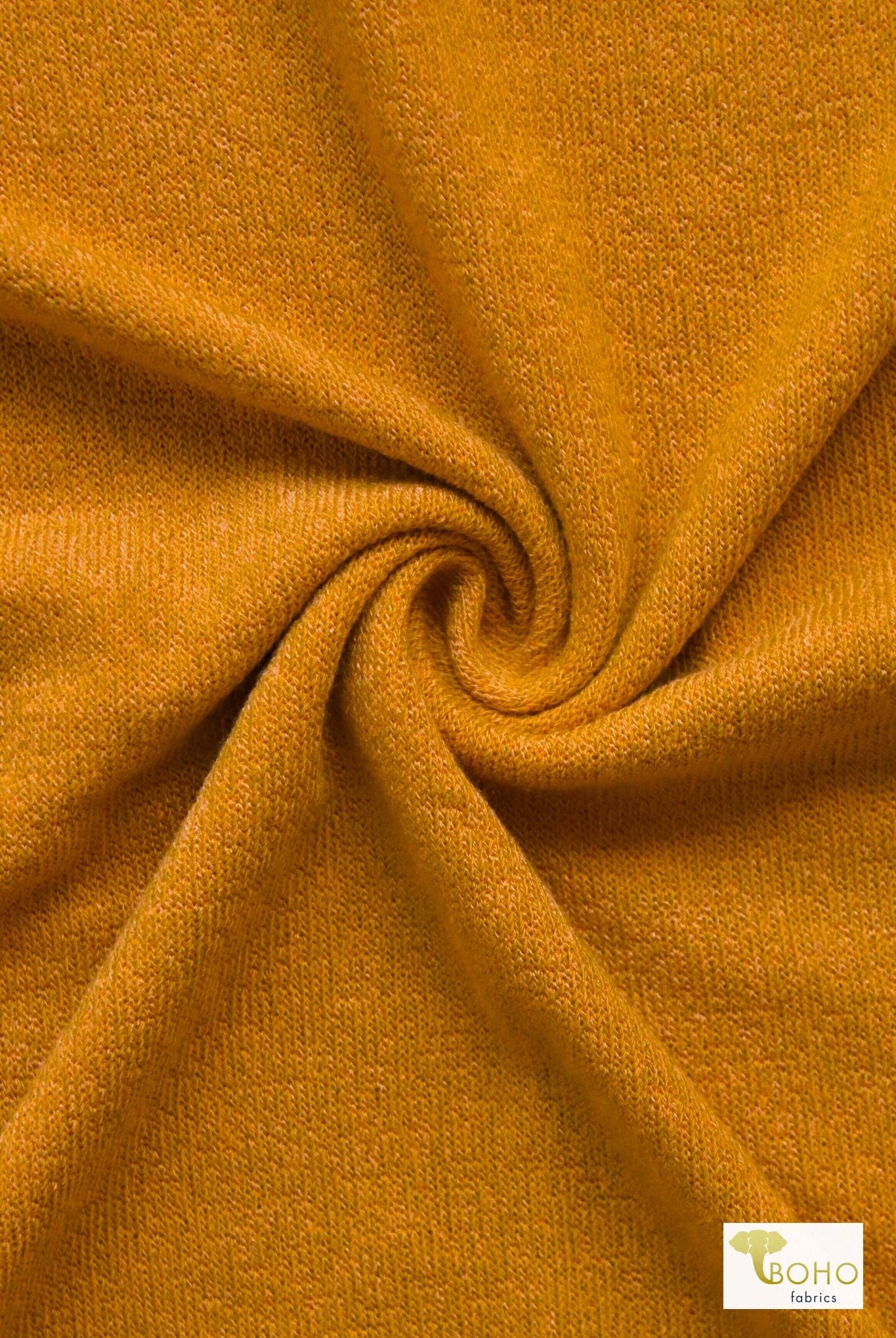 Saffron Gold, Solid Sweater Knit Fabric - Boho Fabrics