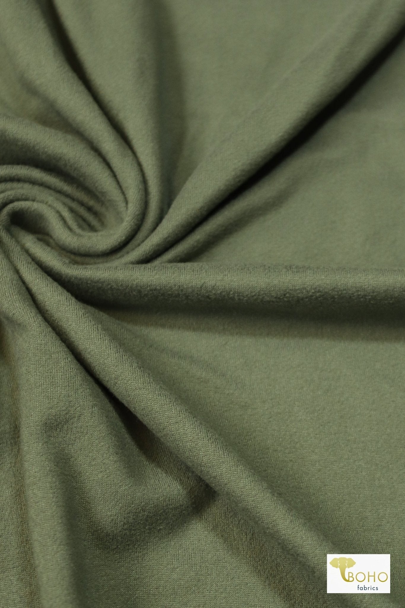 Sage Green, Double Brushed Poly Solid Knit - Boho Fabrics