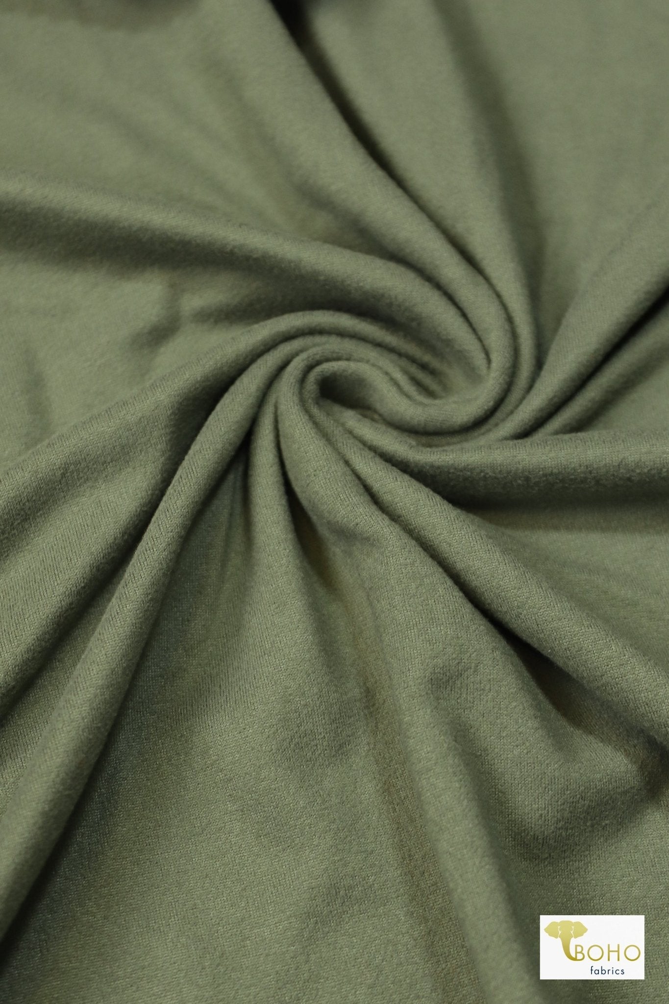 Sage Green, Double Brushed Poly Solid Knit - Boho Fabrics