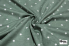Sage Green Polka Dots, French Terry Knit Fabric - Boho Fabrics - French Terry Prints, Knit Fabric