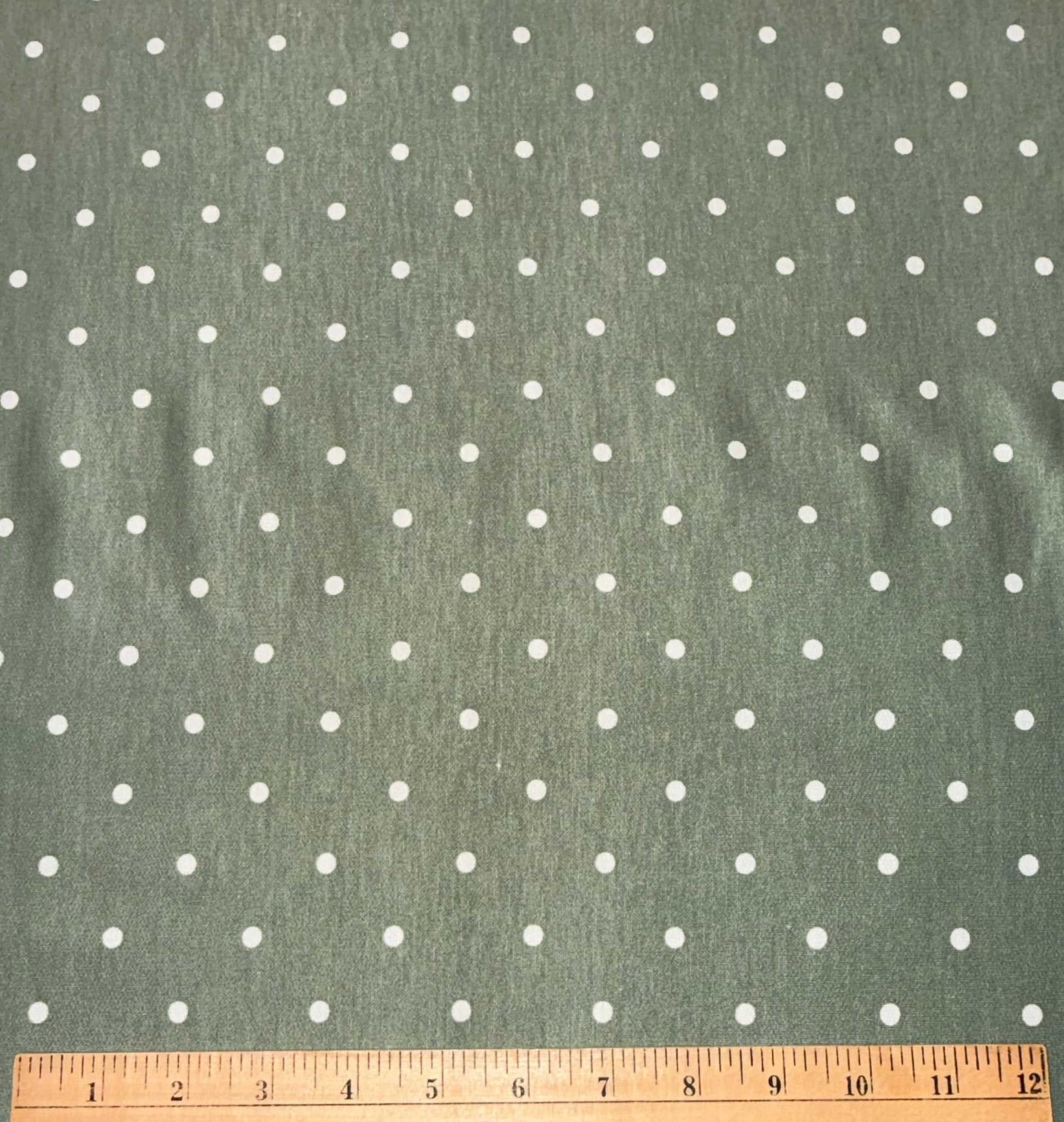 Sage Green Polka Dots, French Terry Knit Fabric - Boho Fabrics - French Terry Prints, Knit Fabric