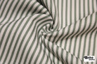 Sage Green & White, 1/4" Narrow Striped Linen-Look Woven Fabric - Boho Fabrics - Home Dec. & Upholstery Fabric