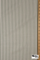 Sage Green & White, 1/4" Narrow Striped Linen-Look Woven Fabric - Boho Fabrics - Home Dec. & Upholstery Fabric