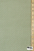 Sage Green with Blush Geometric Rayon Crepe Woven Fabric - Boho Fabrics - Crepe, Woven