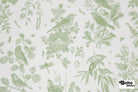 Sage Green Woodland Birds Canvas Woven Fabric - Boho Fabrics - Canvas Fabric