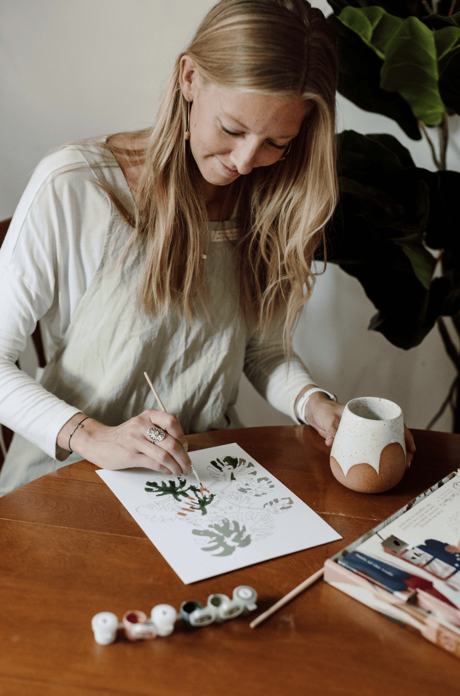 Sailboats at Sea Paint - By - Numbers kit - Boho Fabrics - Art & Craft Kits