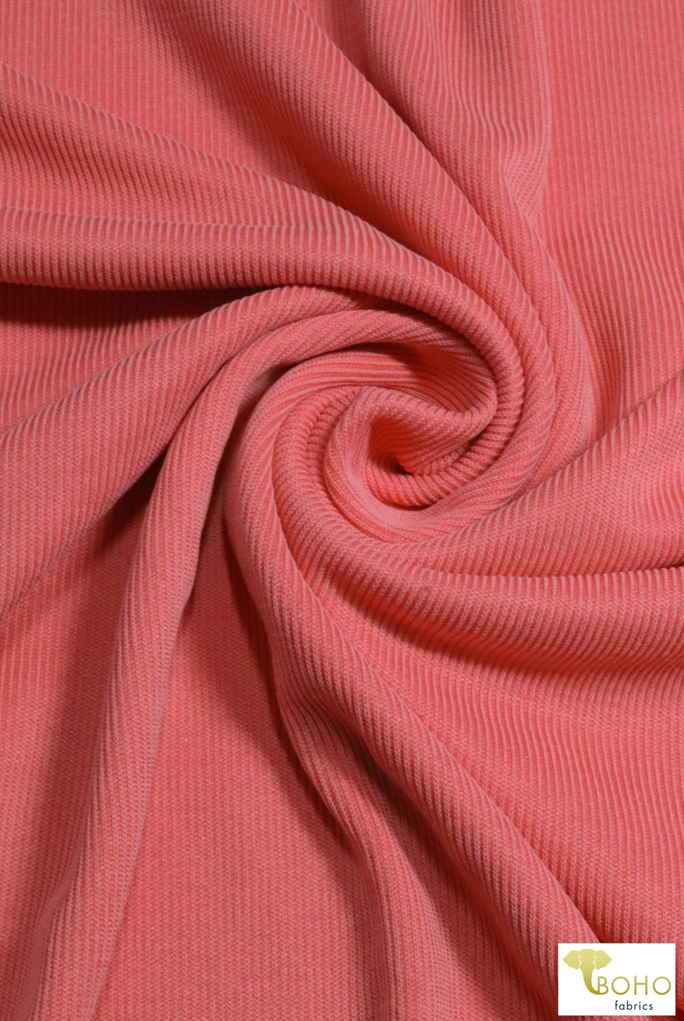 Salmon, Cupro Rib Knit. CUP.R-112-ORG - Boho Fabrics