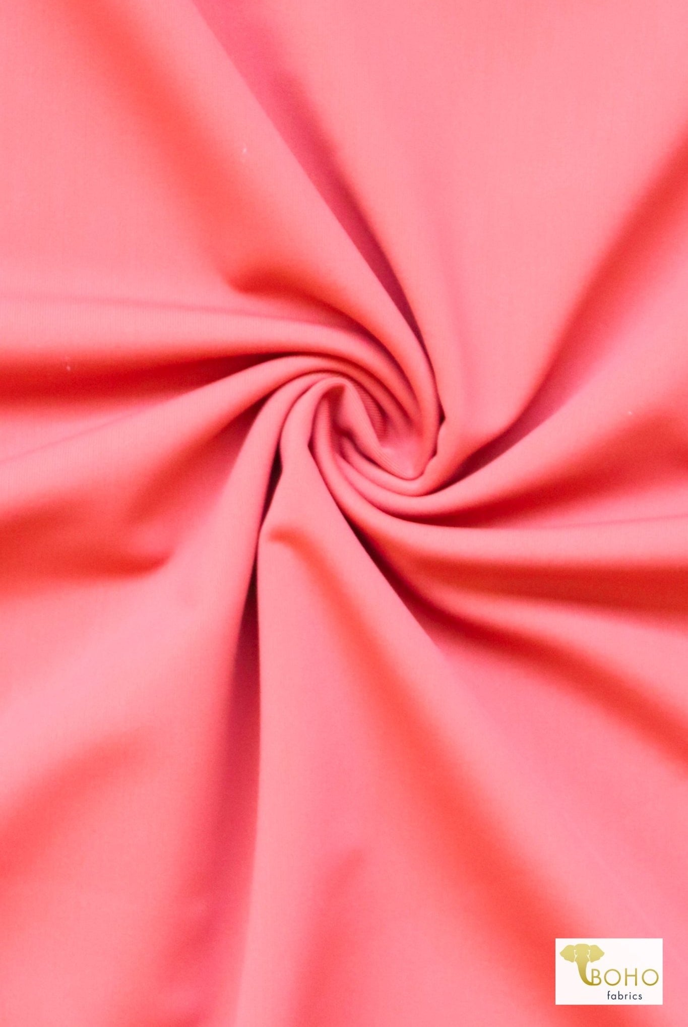 Salmon Pink, Solid Swim Knit Fabric. - Boho Fabrics
