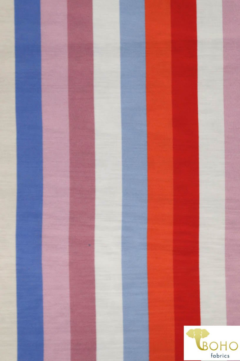"Salt Water Taffy" Stripes in Cool Colorway. Silk Chiffon Woven. WV-130-COOL - Boho Fabrics
