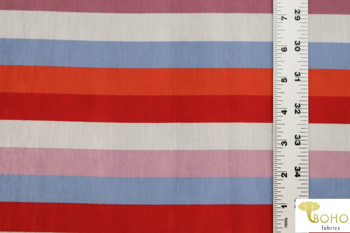 "Salt Water Taffy" Stripes in Cool Colorway. Silk Chiffon Woven. WV-130-COOL - Boho Fabrics