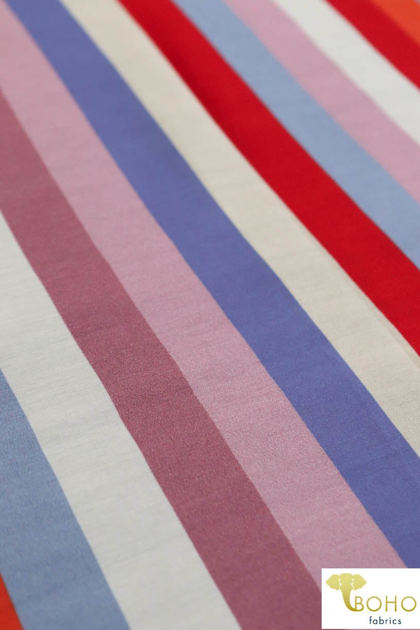 "Salt Water Taffy" Stripes in Cool Colorway. Silk Chiffon Woven. WV-130-COOL - Boho Fabrics