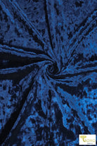 Sapphire Blue, Stretch Velvet Knit. SV-116 - Boho Fabrics