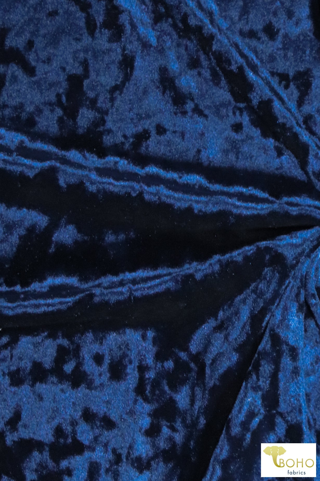Sapphire Blue, Stretch Velvet Knit. SV-116 - Boho Fabrics