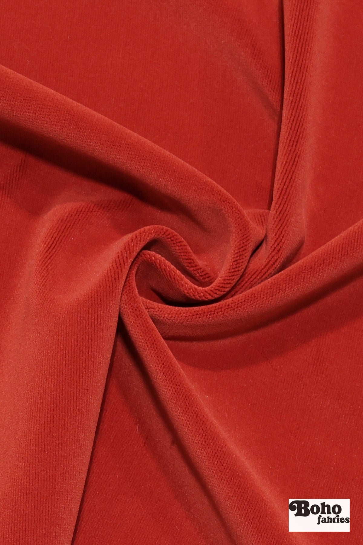Scarlet Red, Velveteen Woven Fabric - Boho Fabrics - Home Dec. & Upholstery Fabric