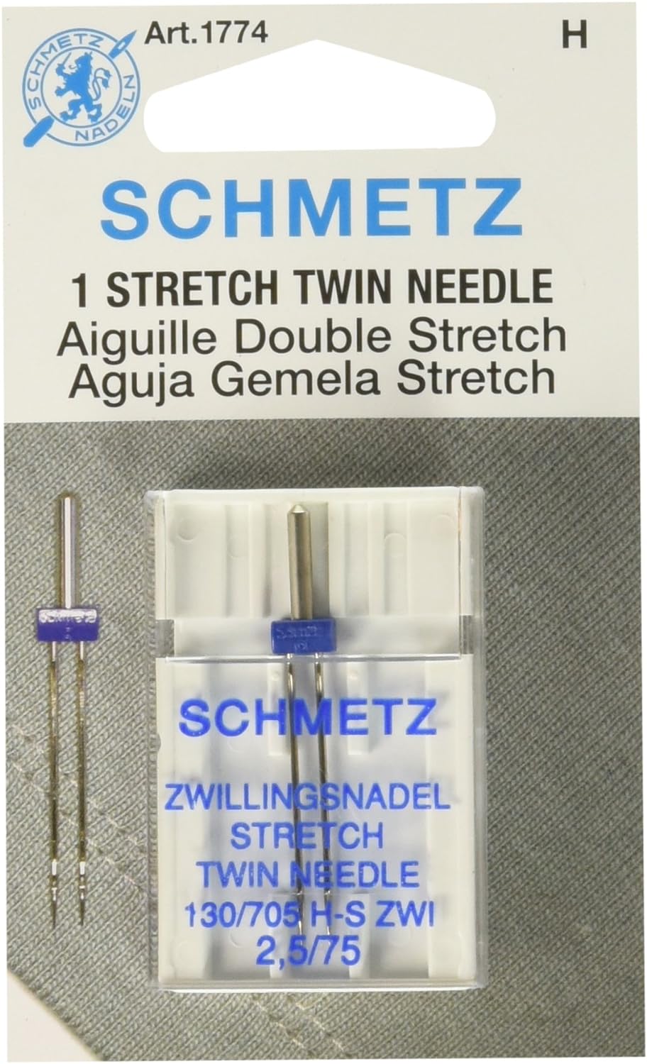 Schmetz Stretch Twin Needle 2.5/75 1774 - Boho Fabrics - Sewing Needles
