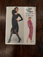 Scott Barrie | Vogue American Designer Sewing Pattern #2194 — Draped Knit Dress with Side Slit, Size 12, Vintage 1979 - Boho Fabrics - Sewing Patterns