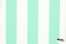 Seafoam Green & White, 3" Wide Striped Canvas Woven Fabric - Boho Fabrics - Canvas Fabric