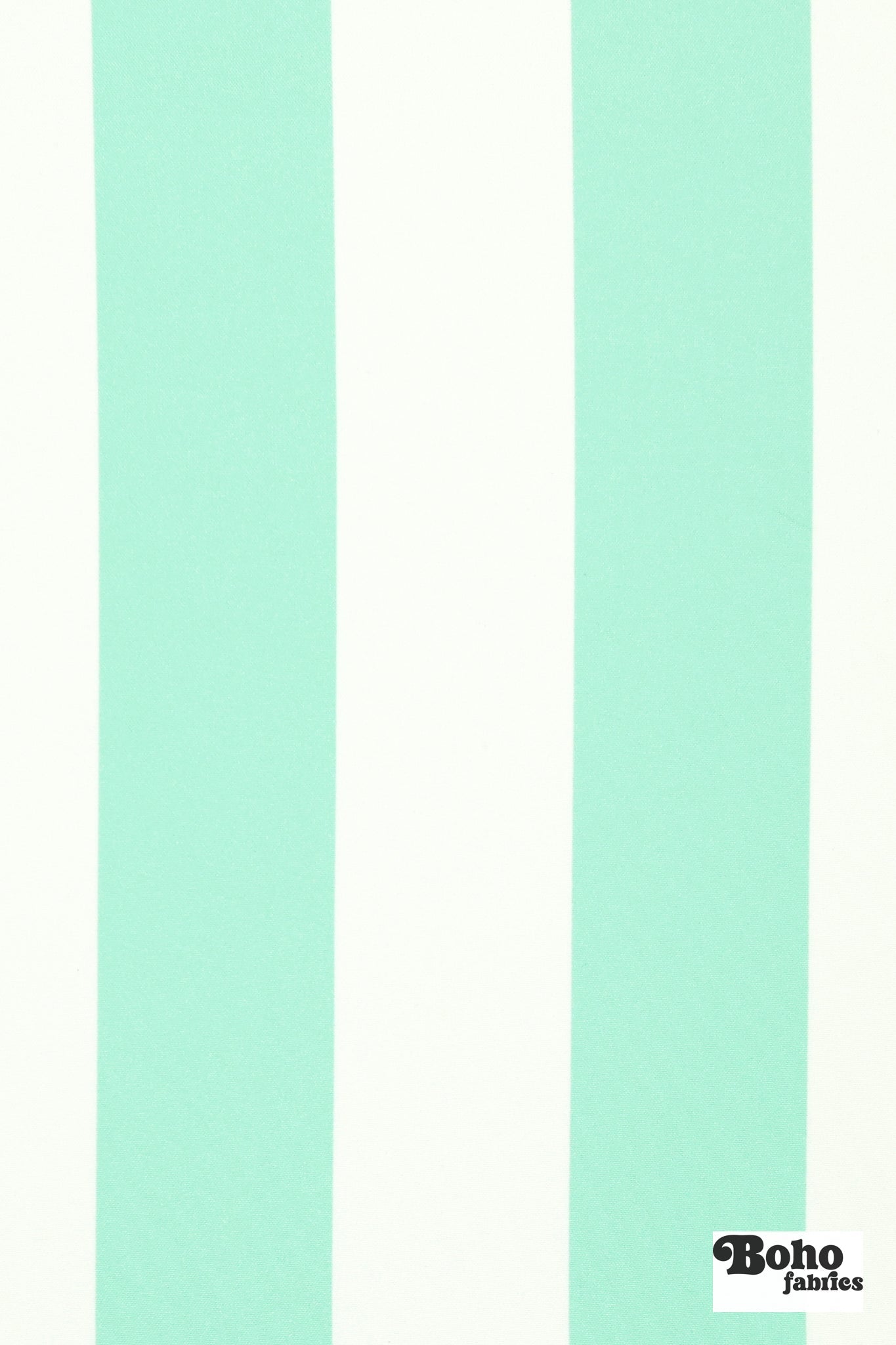 Seafoam Green & White, 3" Wide Striped Canvas Woven Fabric - Boho Fabrics - Canvas Fabric