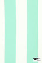 Seafoam Green & White, 3" Wide Striped Canvas Woven Fabric - Boho Fabrics - Canvas Fabric