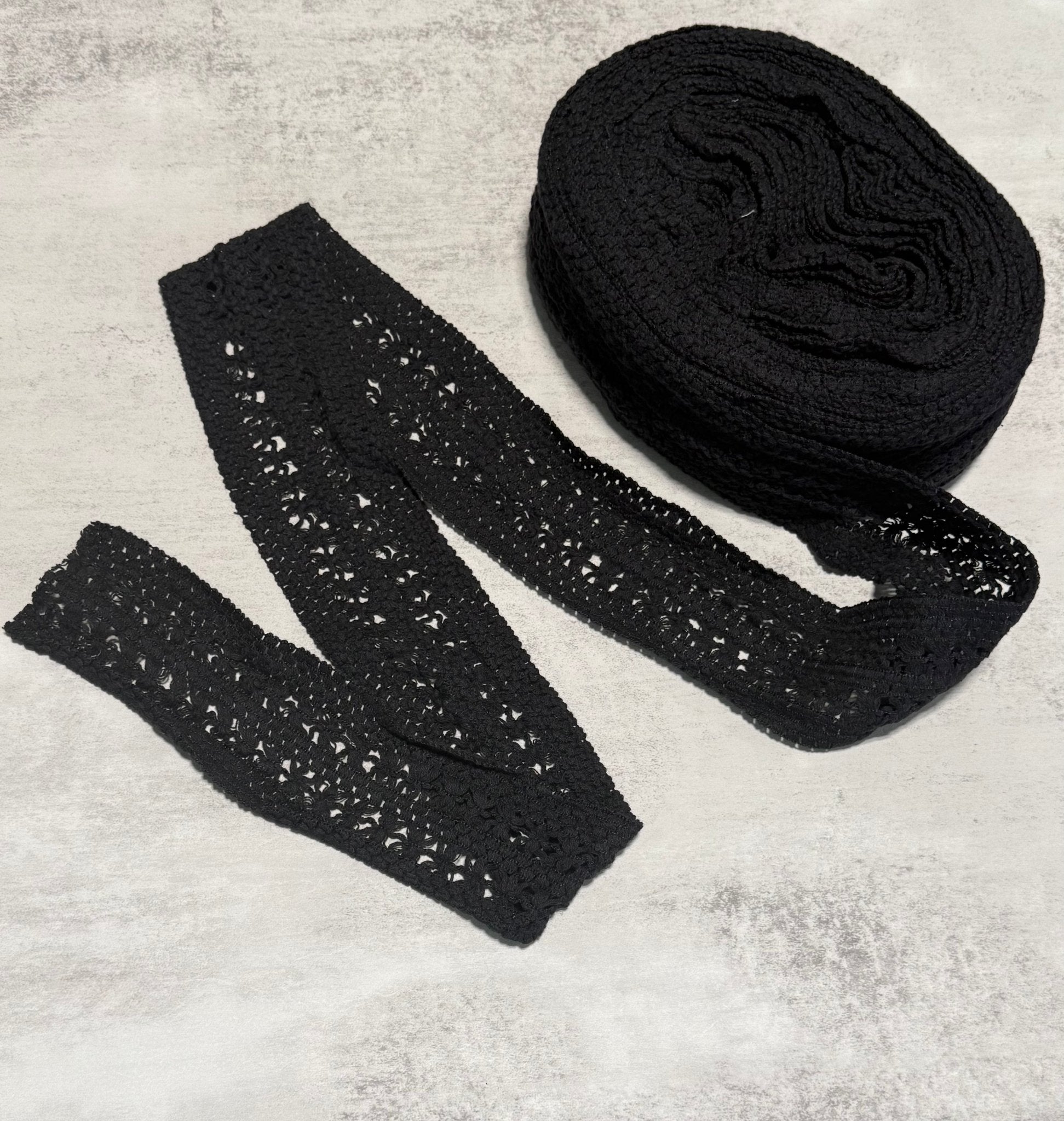 Serene Black Vintage Trim, 3” Sold by the Yard (Trim - 187) - Boho Fabrics - Trims