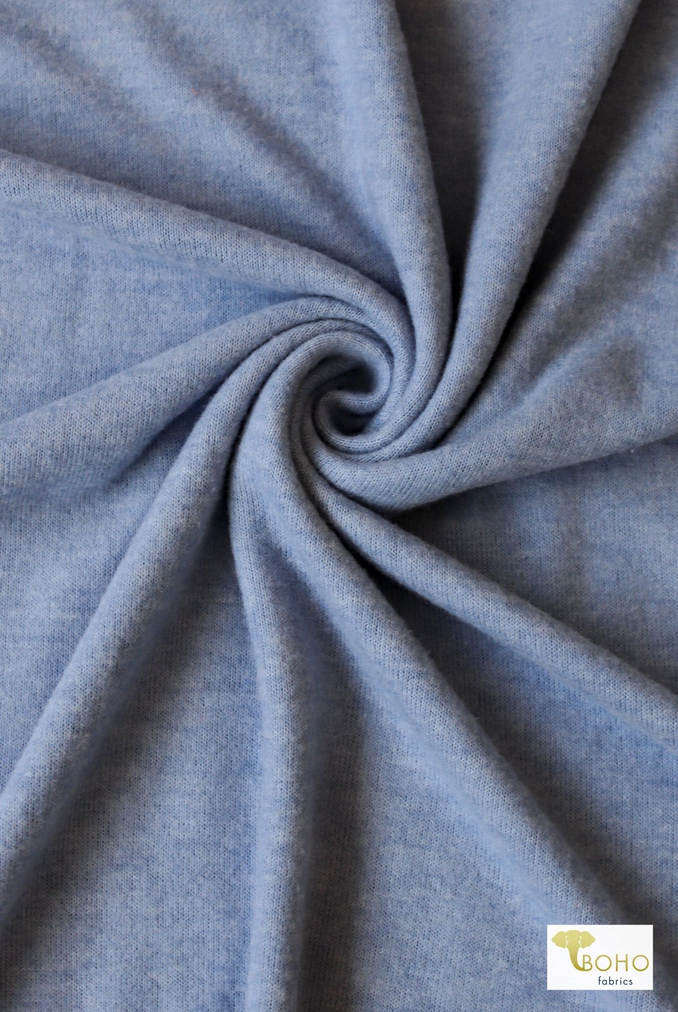 Serenity Blue, Brushed Sweater Knit - Boho Fabrics