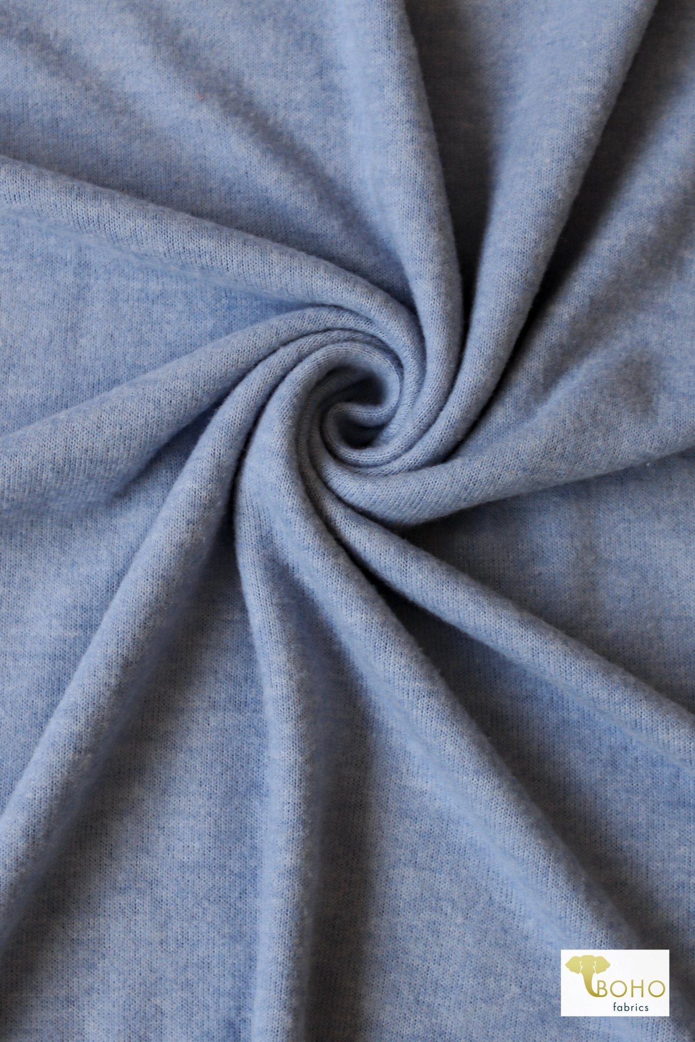 Serenity Blue, Brushed Sweater Knit - Boho Fabrics