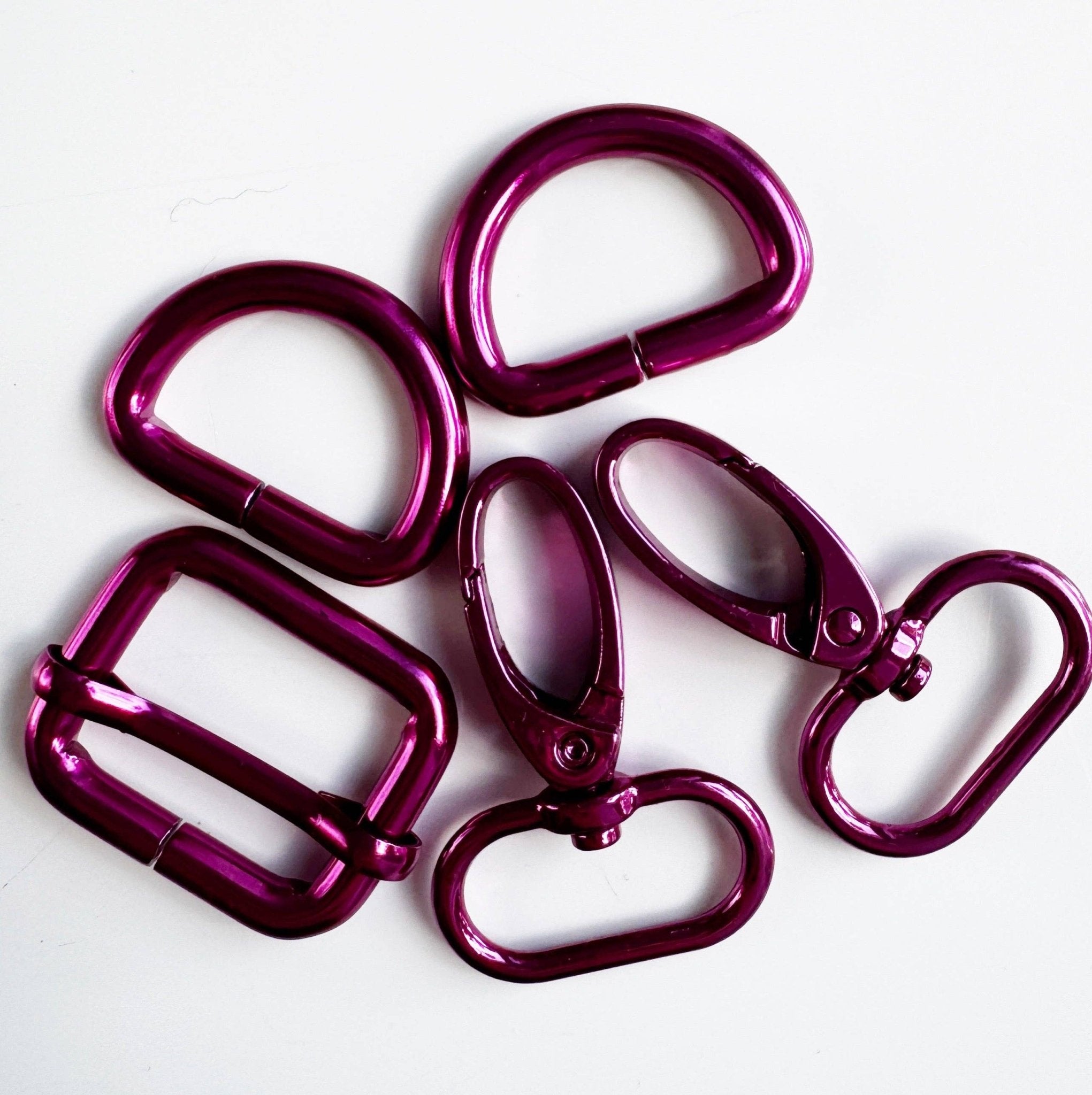 Sew Hungry Hippie 1 Inch Hardware Pack – Hot Pink - Boho Fabrics - Bag Hardware
