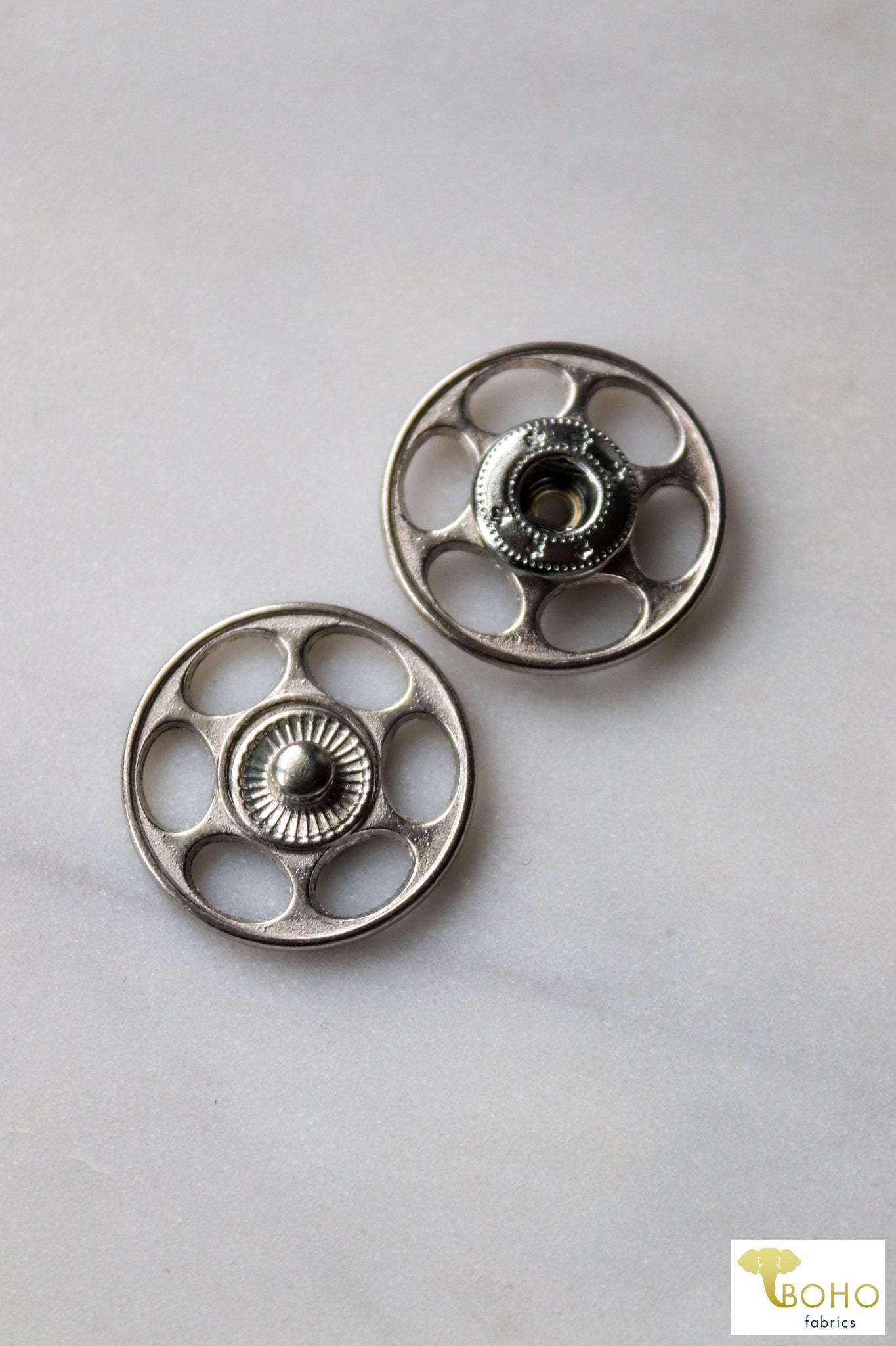 Sew on Snaps, 25.5mm (1”). 4 Sets Included. HW-006 - Boho Fabrics