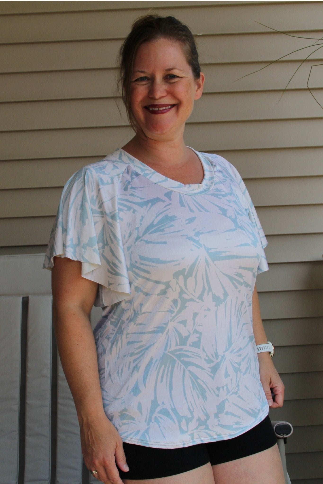 Shimmer Palms, Light Blue, Athletic Knit Fabric - Boho Fabrics - Special Occasion Fabric