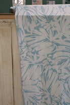 Shimmer Palms, Light Blue, Athletic Knit Fabric - Boho Fabrics - Special Occasion Fabric