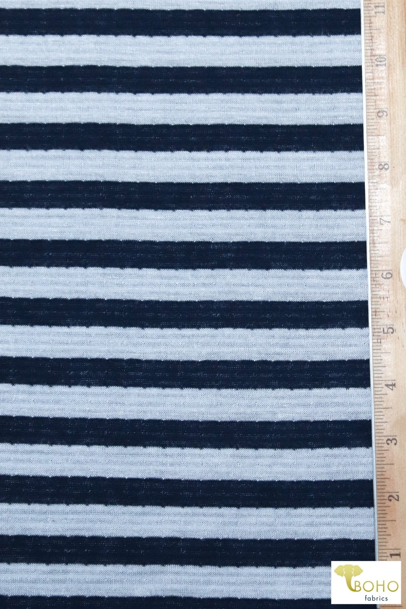 Shoreline, Double Jersey Stripes. Rayon Spandex Print. JER-P-107 - Boho Fabrics