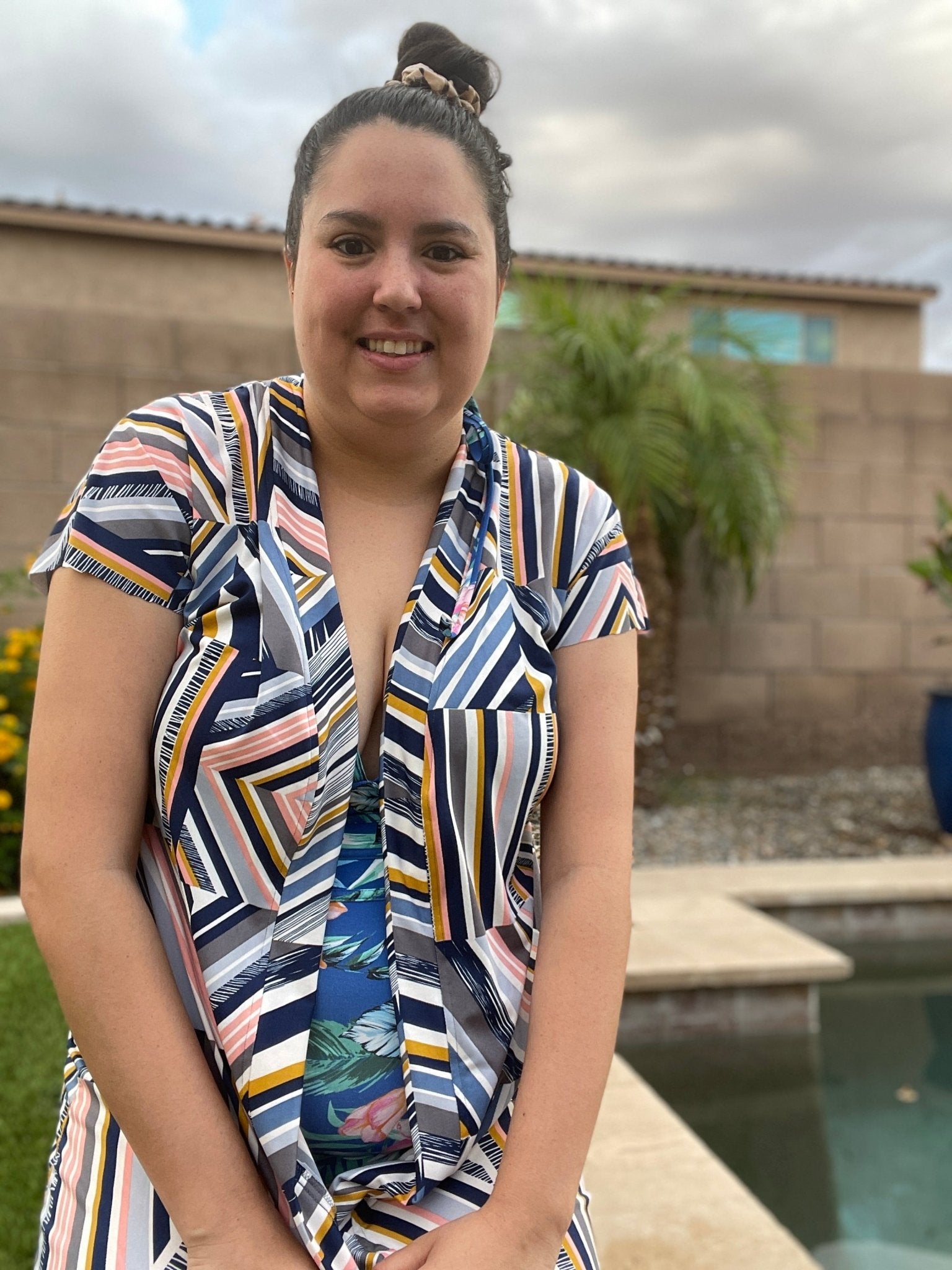 Sideway Seaside Blue/Pink, DTY Print - Boho Fabrics