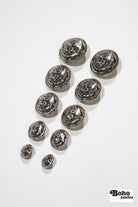 Silver Anchor Rope Trim Plastic Shank Buttons. 20L (12.5mm / 1/2"), 24L(15mm / 5/8"), 28L (18mm / 11/16"), 36L (23mm / 7/8"), 40L (25mm / 1"), 44L (28mm / 1 1/8") - Boho Fabrics - Buttons & Snaps