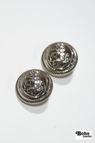 Silver Anchor Rope Trim Plastic Shank Buttons. 20L (12.5mm / 1/2"), 24L(15mm / 5/8"), 28L (18mm / 11/16"), 36L (23mm / 7/8"), 40L (25mm / 1"), 44L (28mm / 1 1/8") - Boho Fabrics - Buttons & Snaps