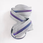 Silver and Purple 5 Nylon Continuous Zipper Tape - Boho Fabrics - Zippers