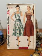 Simplicity Sewing Pattern #4347 — Half-Size One-Piece Dress, Size 18½, Bust 37, Vintage 1950s - Boho Fabrics - Sewing Patterns