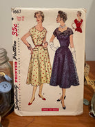 Simplicity Sewing Pattern #4667 — One-Piece Dress, Size 18, Bust 36, Vintage 1950s - Boho Fabrics - Sewing Patterns
