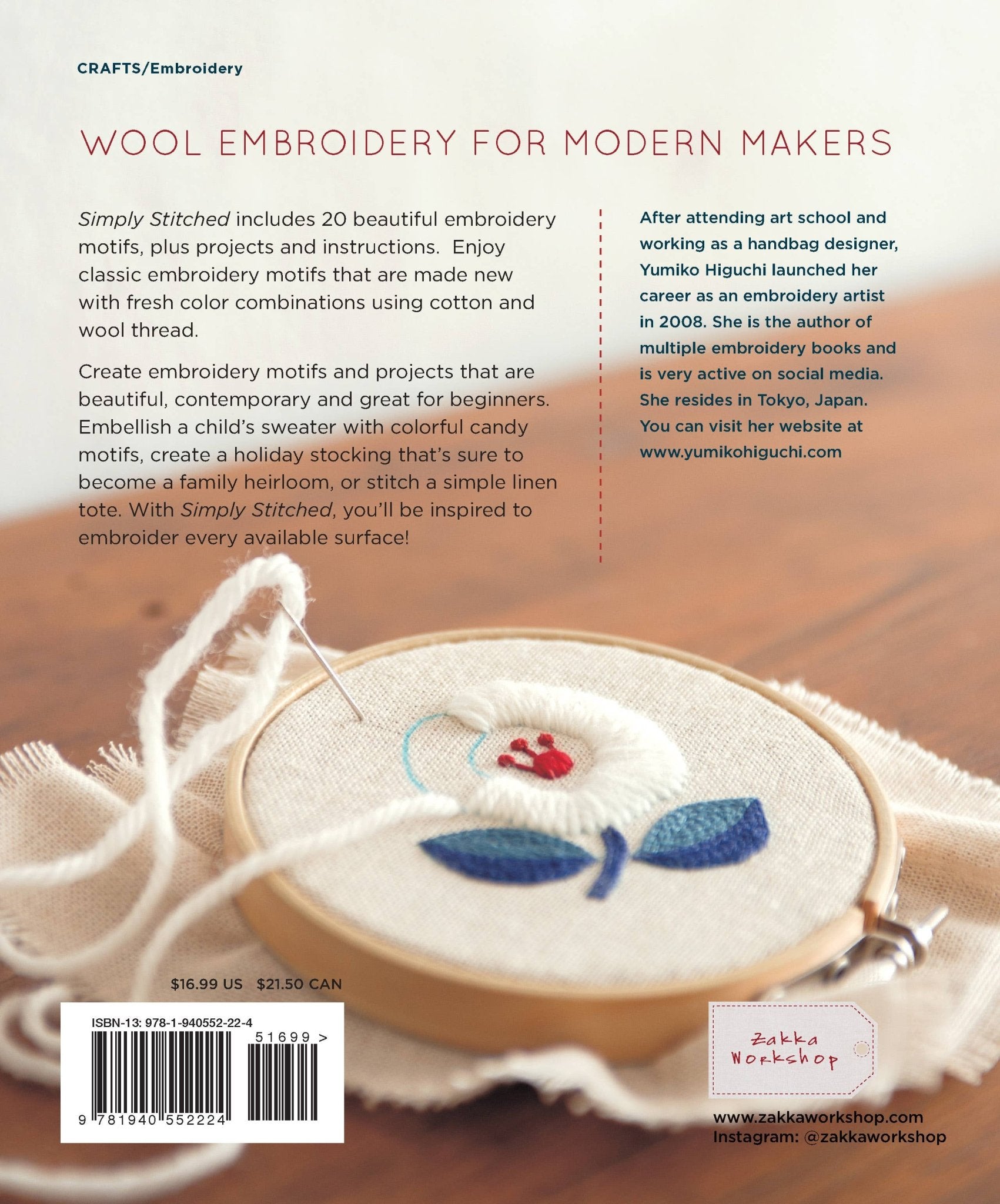 Simply Stitched, Sewing & Embroidery Book - Boho Fabrics - Books
