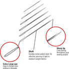 SINGER 50ct Assorted Large Eye Needles for Hand Sewing, Self - Threading Sewing Needles, 6 Sizes - Boho Fabrics - Sewing Needles