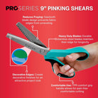 Singer ProSeries 9" Pinking Shears - Heavy - Duty Stainless Steel - Boho Fabrics - Cutting Supplies