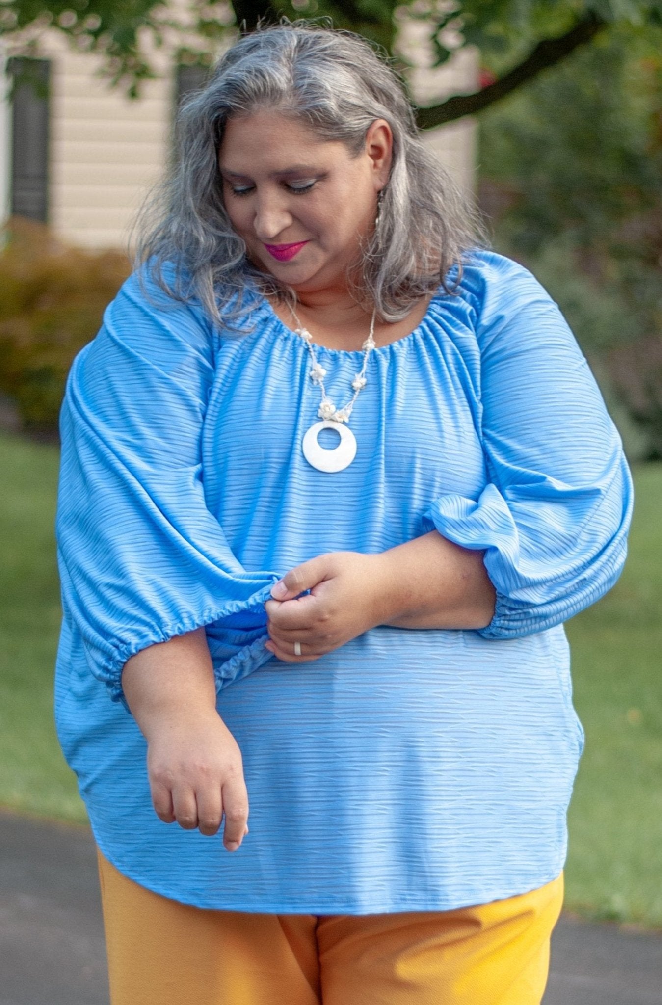 Sky Blue, Burnout Waves. JER - S - 213 - BLU - Boho Fabrics - Jersey Solid, Knit Fabric