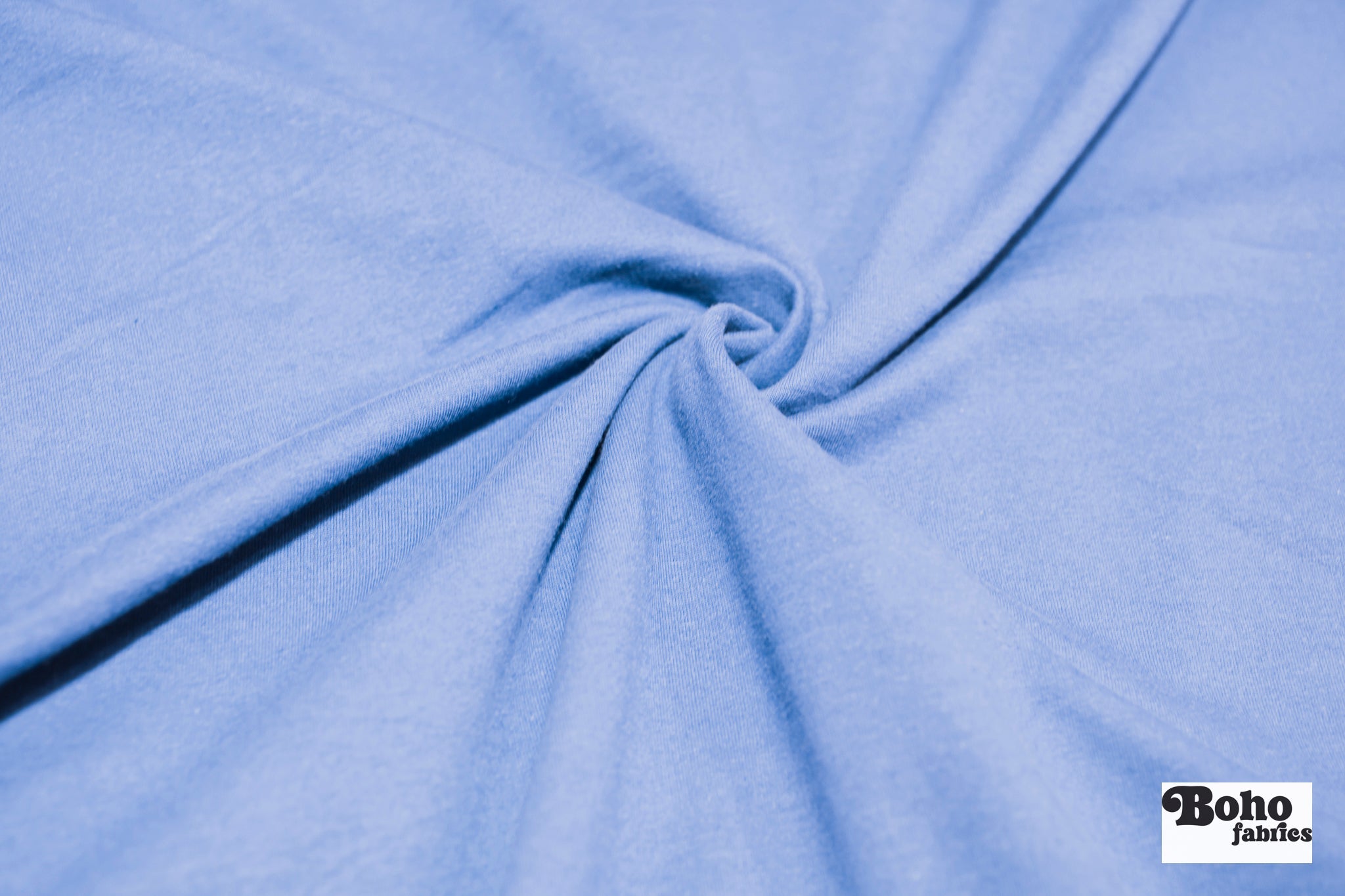 Sky Blue, Solid French Terry Knit Fabric, Cotton Spandex - Boho Fabrics - Cotton, French Terry Knit