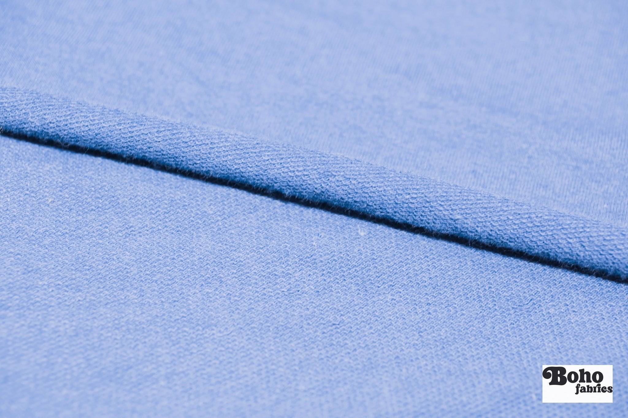 Sky Blue, Solid French Terry Knit Fabric, Cotton Spandex - Boho Fabrics - Cotton, French Terry Knit