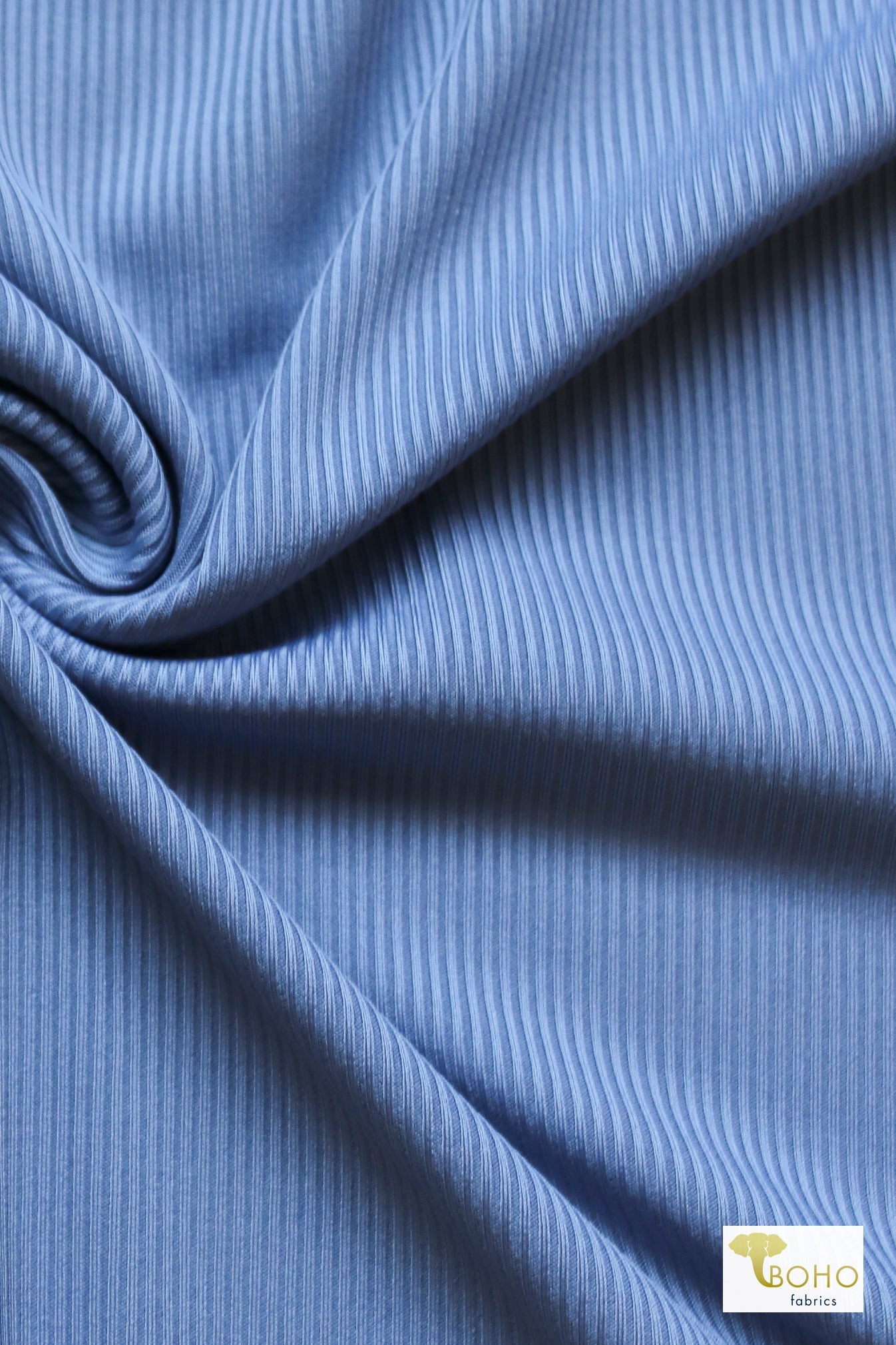 Skylight Blue, Rib Knit Fabric - Boho Fabrics