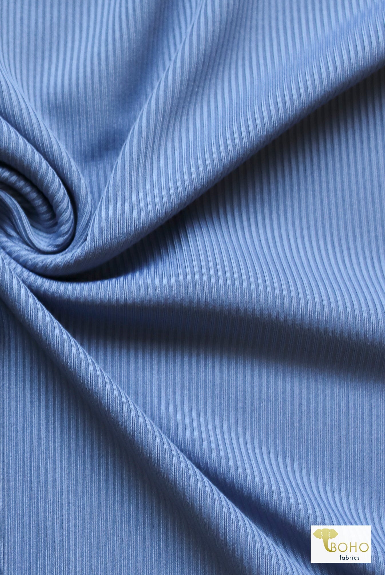 Skylight Blue, Rib Knit Fabric - Boho Fabrics