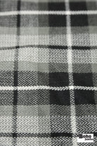 Slate Windowpane Plaid Wool Woven Fabric - Boho Fabrics - Wool Coating, Woven