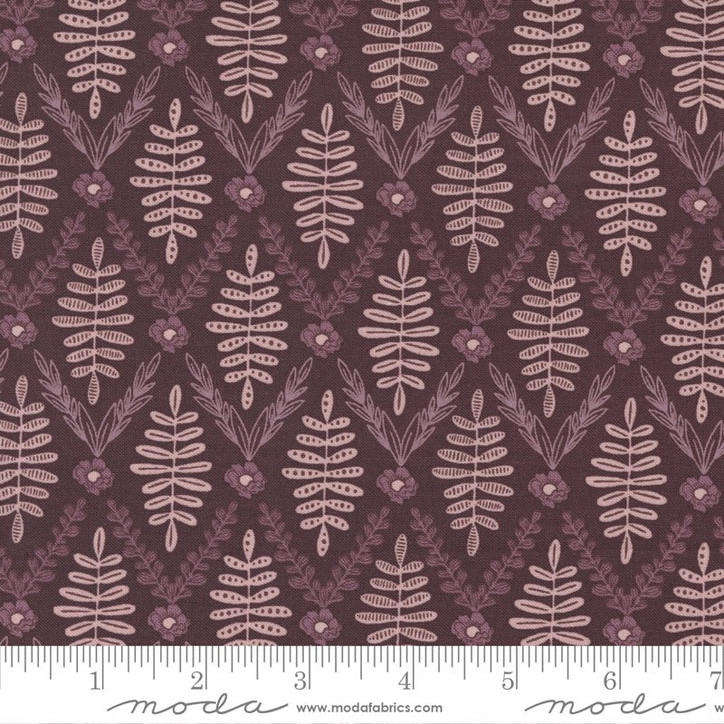 Slow Stroll in Plum by Moda - 100% Cotton Quilting Fabric - 45543 18 - Boho Fabrics - Quilting Cotton, Woven