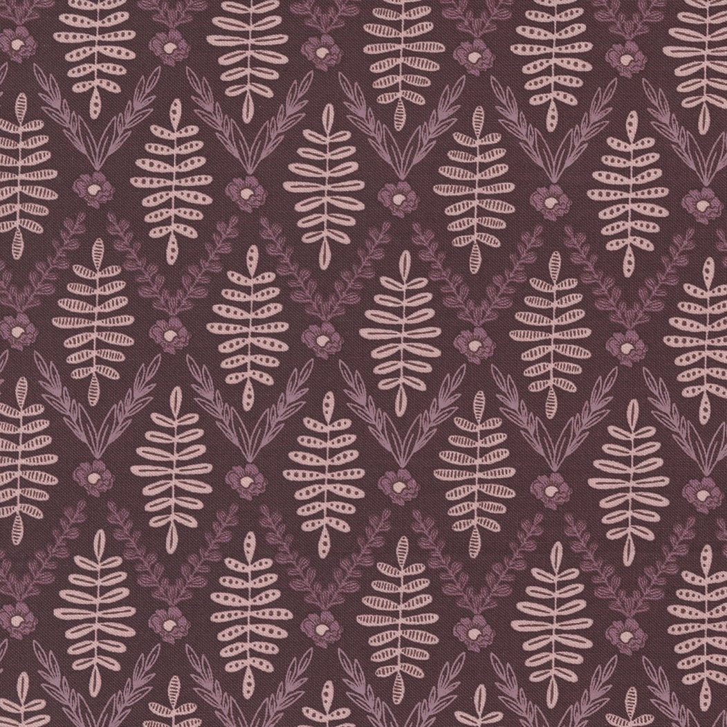 Slow Stroll in Plum by Moda - 100% Cotton Quilting Fabric - 45543 18 - Boho Fabrics - Quilting Cotton, Woven