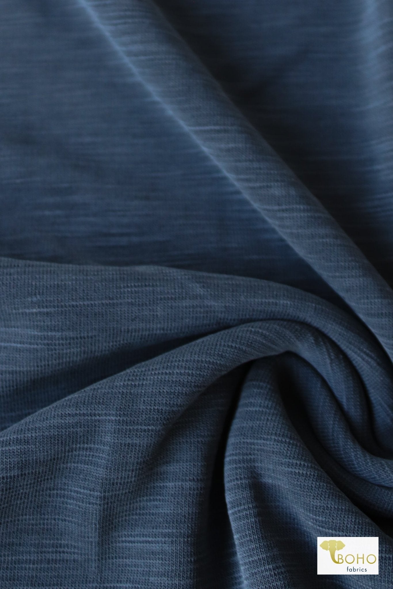 Slub, Harbor Blue, Cupro Knit - Boho Fabrics